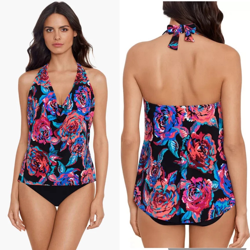 Magicsuit by Miraclesuit Size 10 Sophie Sonic Blooms Tankini Top Swimsuit NEW
